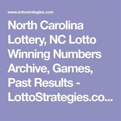 nc lottery past winning numbers.